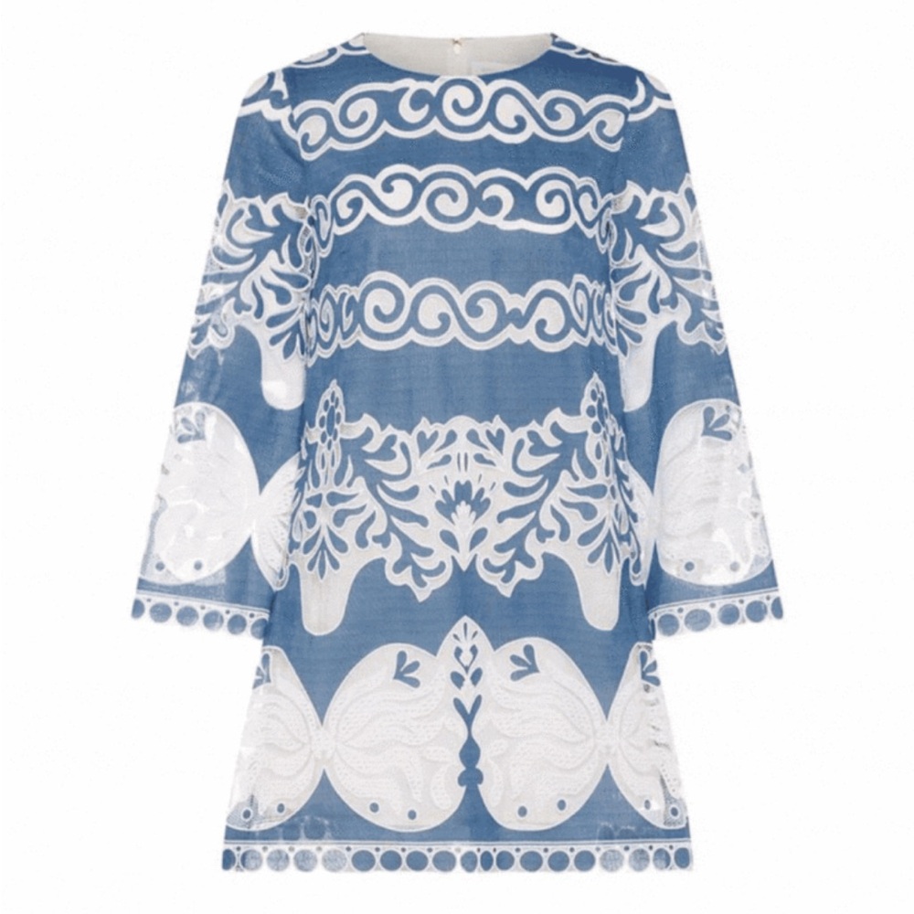 Borgo de Nor blue Stevie lace mini dress Sz 6 US NWT